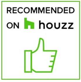 A "Recommended on houzz" icon to depict a business recommended by the digital platform.
